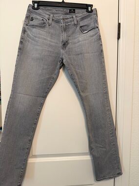 Ag Adriano Goldschmied Men's Light Gray Straight Jeans